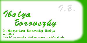 ibolya borovszky business card